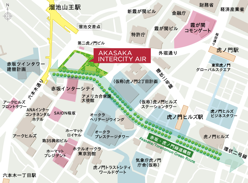 赤坂インターシティAIR：地図